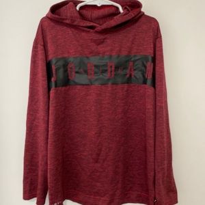 Jordan dri-fit hooded Tee. Dark red